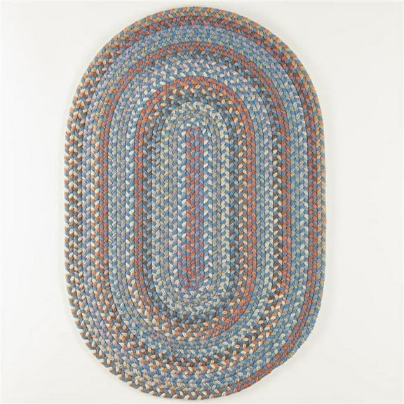 Rhody Rug BH97R084X108 7 x 9 ft. Bar Harbor Bluestone Oval Rug, Multi Color