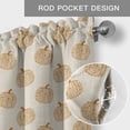 thumbnail image 6 of Beige Pumpkins Fall Farmhouse Short Window Curtain Valances, Thanksgiving Botanical Modern Art Rod Pocket Kitchen Valances for Living Room Bedroom Bathroom Cafe 42" x 18", 6 of 8