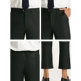 thumbnail image 6 of INSPIRE CHIC Men's Formal Cropped Pants Solid Color Flat Front Dress Trousers Black 30, 6 of 6
