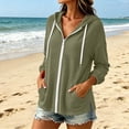 thumbnail image 6 of Rciityk Women's Lightweight Zip Up Hoodies Jacket Solid Color Summer Thin Drawstring Hooded Long Sleeve Casual Cardigan with Pockets, 6 of 9