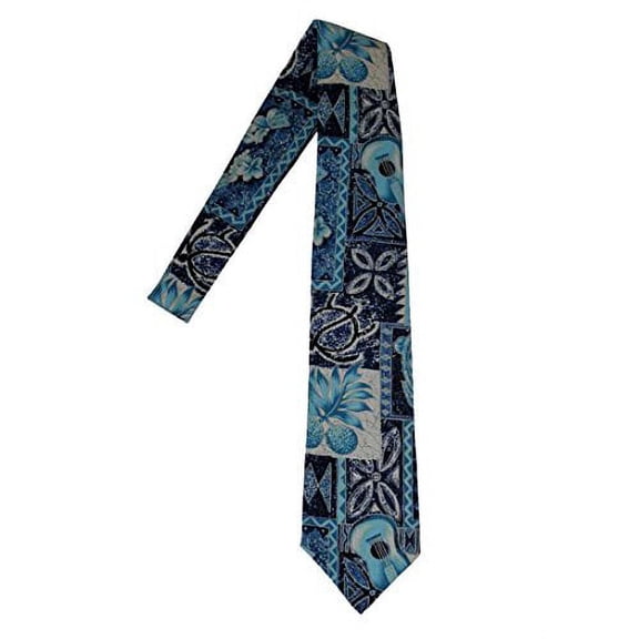 Hawaii Neckties - Blue Tapa