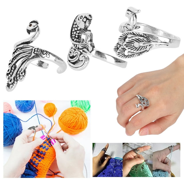 Lazo de ganchillo para tejer, lazo de ganchillo fuerte, práctico y duradero para mujeres,Anillo de lazo de tejer ajustable Higoodz Arte y Manualidades