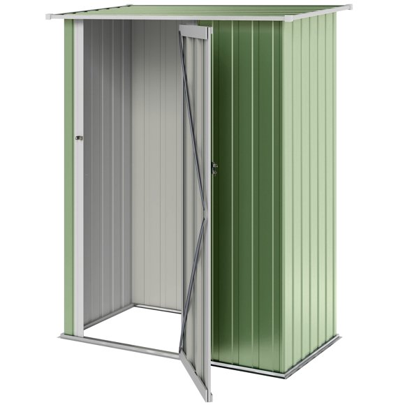 CoSoTower 5 x 3ft Outdoor Storage Shed Metal Garden Shed Cabanon with Sloped Roof, Lockable Door for Tool, Light Green