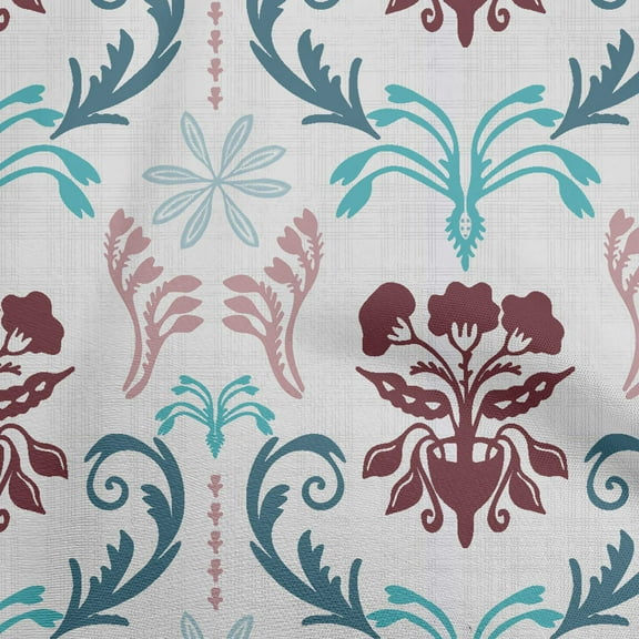 oneOone Cotton Flex Teal Blue Fabric Asian Block Dress Material Fabric Print Fabric By The Yard 40 Inch Wide