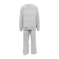 thumbnail image 6 of YHCY Womens 2 Piece Ribbed Knit Outfit Long Sleeve Crew Neck Tunic Sweatshirt Basic Straight Wide Leg Sweatpant Lounge Trendy Suits Oversized Dressy Sets Travel Vacation Sweatsuit Light Ashy M, 6 of 7
