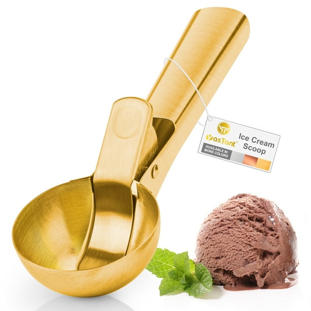 YasTant Stainless Steel Ice Cream Scoop with Trigger, Premium Ice Cream