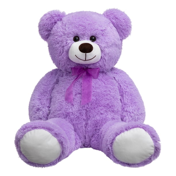 Oso de peluche HollyHome, 36 cm, morado, para niños