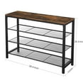 thumbnail image 5 of 39 Inches Wooden Shoe Organizer with Mesh Shelves, Brown and Black, 5 of 5
