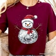 thumbnail image 2 of Disco Snowman Christmas T‑Shirt, Retro Holiday Tee for Dancers, 2 of 8