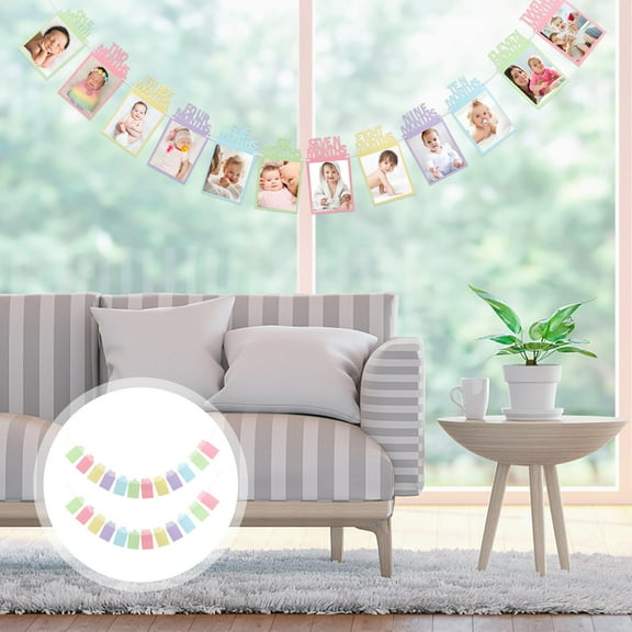 PBPBOX 2Pcs Birthday Party Banner Decorative Hanging Gar Banner Assorted Colors