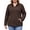 Brown, variant on Plus Size Fleece Jackets for Women Lightweight Full Zip Jacket with 4 Pockets Warm Winter Coat