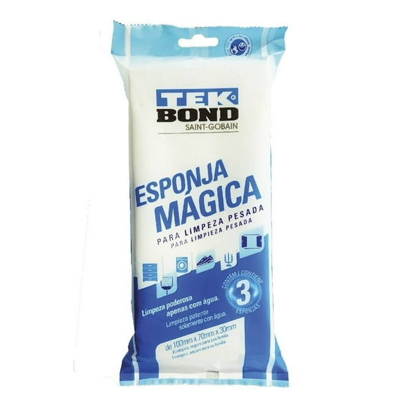 Esponja Tekbond para Limpieza Pesada Blanco 3 Piezas