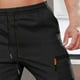 thumbnail image 4 of Pantalones de trabajo para hombre, de color liso, informales, con cintura elástica y bolsillo con cordón., 4 of 8