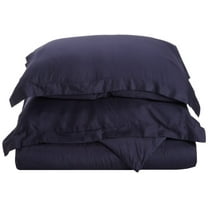 300-Thread Count 100% Egyptian Cotton Lightweight Solid Duvet Cover Set Navy Blue / Full/Queen