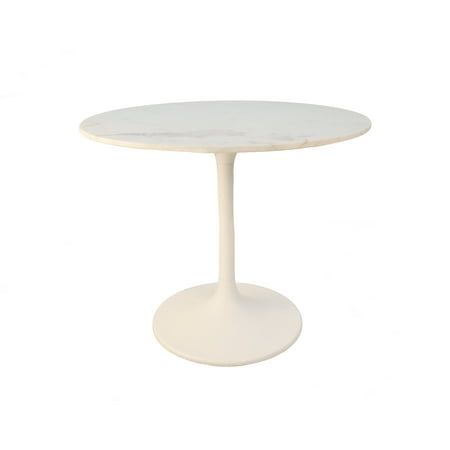 Carolina Chair And Table Stella Mid Century 36 Inch Round Marble Top Dining Table