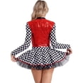 thumbnail image 3 of Miutii Womens Long Sleeve Sequins Checkered Racing Driver Dress Racer Jumpsuit Party Fancy Dress Up Red XXL, 3 of 7