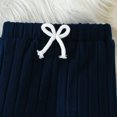 thumbnail image 6 of Ulanda Baby Boy Girl Clothes Color Block Bear Print Ribbed Knitted Outfits Long Sleeve Romper+ Pants 2PCS Outfit 0-12 Months (Navy, 6-9 Months), 6 of 6