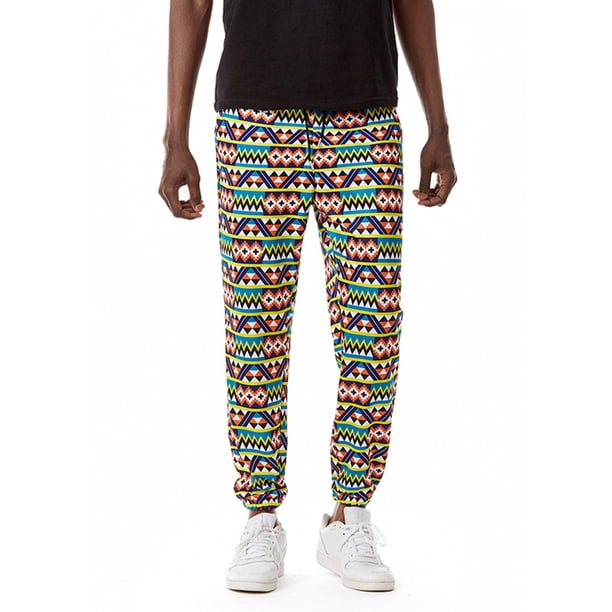 Puntoco Pantalones holgados con bolsillos y cordón de gran tamaño con estampado para hombre
