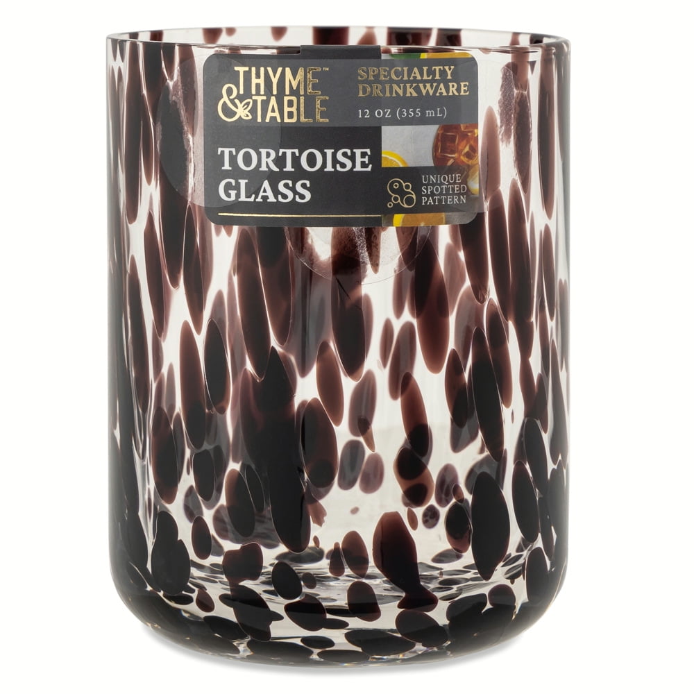 (4 pack) Thyme & Table 12 fl oz Black Tortoise Drinking Glass