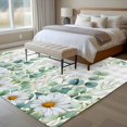 thumbnail image 4 of Green Eucalyptus Leaves Area Rugs 5'x8', Small Throw Rugs for Classroom Bedroom, Daisy Summer Botanical Watercolor Plaid Indoor Outdoor Rug Non-Slip Low Pile Carpet Runner Reversible Floor Mats, 4 of 8