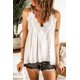 thumbnail image 3 of ABPHQTO Top de tirantes con cuello en V y volantes de empalme de encaje blanco para mujer, 3 of 5
