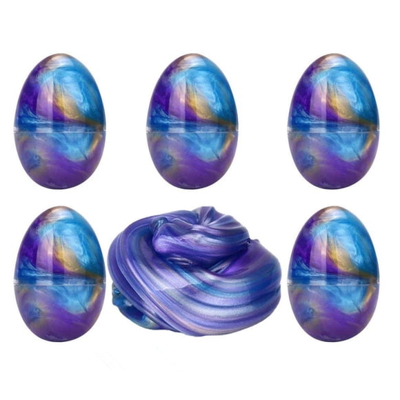 Anditoy Paquete De 5 Huevos De Limo, Juguetes Para Aliviar El Estrés, Huevos De Pascua Para Niños, Niñas, Cestas De Pascua, Regalos, Regalos De Fiesta (Azul+Púrpura+Oro)