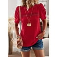 thumbnail image 4 of Camisa Dama Verano Culo Redonto Costura Tops Primavera y Verano Temperamento Camiseta Mujer, 4 of 7