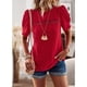 thumbnail image 3 of Camisa Dama Verano Culo Redonto Costura Tops Primavera y Verano Temperamento Camiseta Mujer, 3 of 7