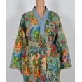 thumbnail image 2 of kantha jacket, Indian handmade japanese kimono style kantha robe, Winter jacket, Gray colored tie belt coat, 2 of 4