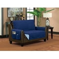 thumbnail image 1 of Classic Reversible Quilted Waterproof Furniture Protector Diamond Design (Loveseat, Navy/ Light Blue), 1 of 2