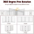 thumbnail image 6 of CHTER Dog Gate with Door - 30''H × 80''W Wooden Pet Gate with Walk Through Door, Foldable Freestanding 4 Panels Pet Safety Fence Extra Wide for Doorway Stairs House Deck Yard, White, 6 of 8