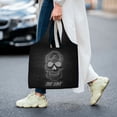 thumbnail image 7 of XMXT Canvas Tote Bag, Dazzling Skull Neon Print Large Handbag for Women, Shopping Working Travel, 7 of 7