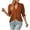 Brown, variant on Timegard Womens Tops Ruched Puff Short Sleeve Stand Collar V Neck Solid Color Casual Work Blouse Summer
