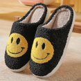 thumbnail image 1 of Pantoufles Pantoufles Visage Smiley Femmes Pantoufles Sourire Pantoufles Visage Heureux Rétro Visage Smiley Peluche Douce Confortable Chaude Pantoufles à Enfiler, 1 of 3