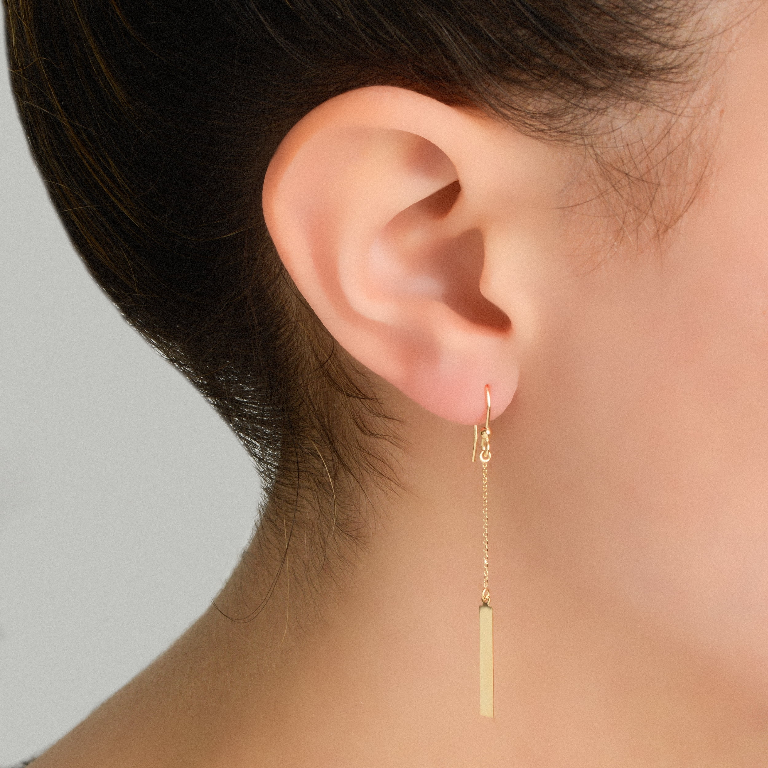 Fremada Bar Drop Earrings 14k Yellow Gold