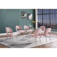 thumbnail image 2 of Rectangle 60" x 38" 7pc Clear Glass Dining Set with Pink Chairs, 2 of 5