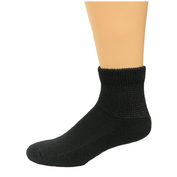 Carolina Ultimate Non-Binding Quarter Socks 2 Pair, Black, Men's 9-13