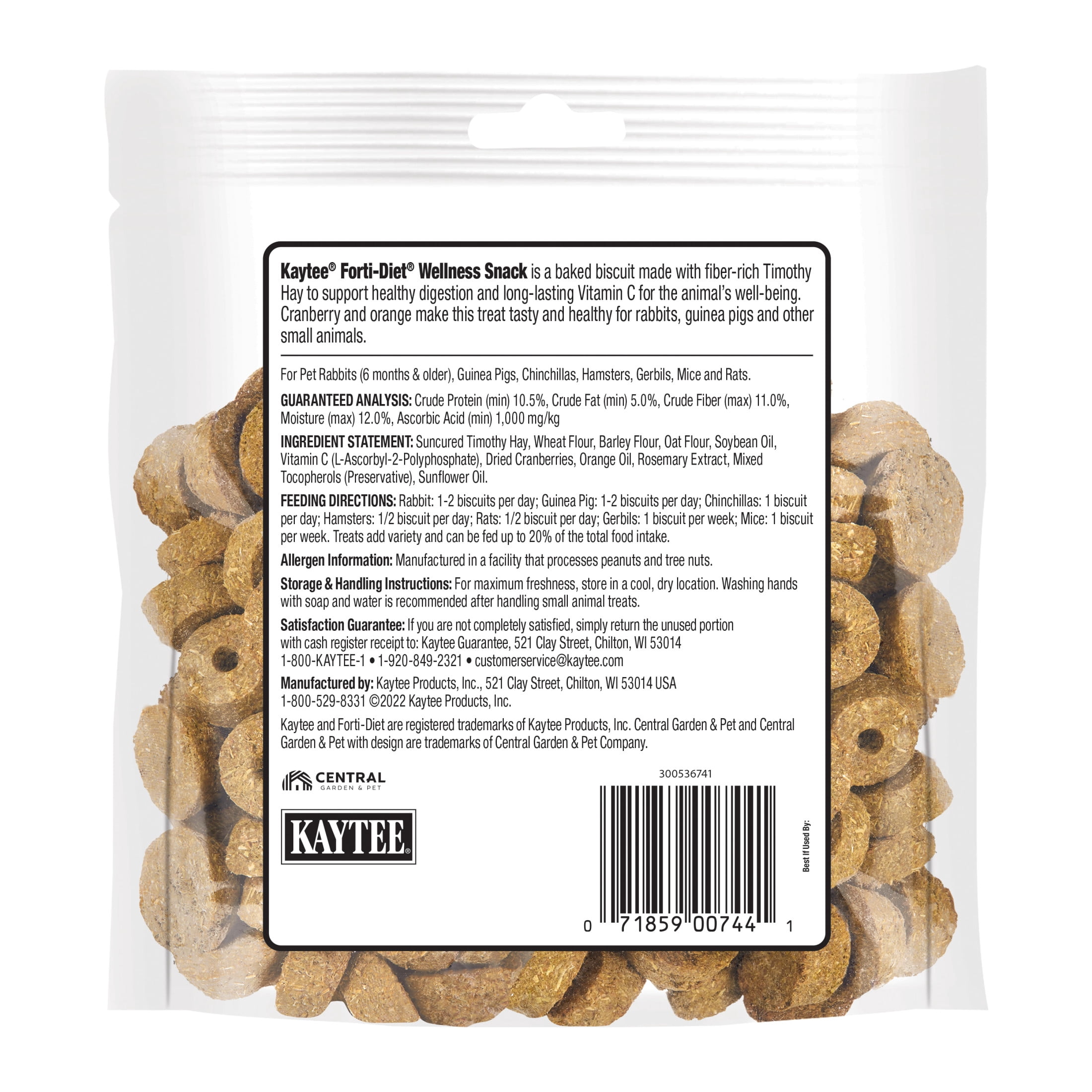 Kaytee Forti-Diet Wellness Snack Made with Timothy Hay and Vitamin C, 4 Ounces