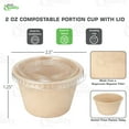 thumbnail image 3 of [500 Pack] 2 Oz Compostable Condiment Souffle Bagasse Cups with Lids - Portion Cup with Lid Sugarcane, Biodegradable Perfect for Sauces, Samples, Condiments, Slime, Jello Shot, Food Storage, 3 of 5