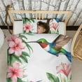thumbnail image 3 of Hummingbird and Flower Duvet Cover and Pillowcase Set for Single Bedding, Bedroom Accessories for Kids Teens, 3 of 5