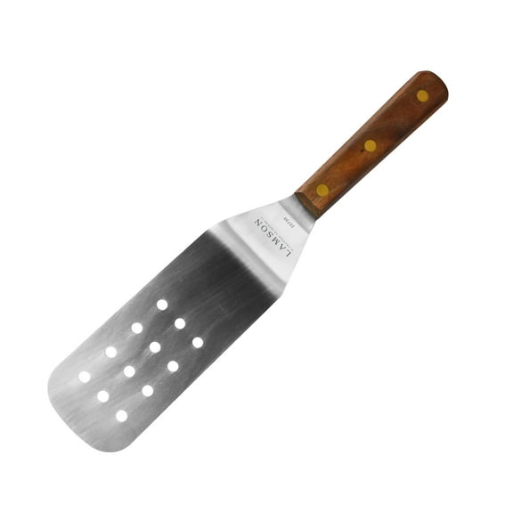 3″ x 8″ Perforated Turner with Walnut Handle