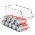 thumbnail image 2 of 1/2 Pack Drink Dispenser Organizer for Refrigerator, Clear Plastic Tall Skinny Soda Pop Cans Holder Container Storage Bin, 2 of 8