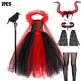 thumbnail image 3 of Vamprie-disfraz de Halloween para niña, vestido hinchado de maléfica, disfraz de bruja de carnaval, Cosplay de Diablo, traje de fiesta para niños de 2 a 10 años, 3 of 5