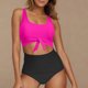 thumbnail image 1 of Traje de baño de una pieza para mujer, conjuntos de bikini para mujer, trajes de baño sin mangas extragrandes para mujer, bikini con cuello alto, escote en V, traje de baño sin mangas para mujer, 1 of 7