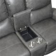 thumbnail image 5 of Bowery Hill Grey Leather Power Reclining Console Loveseat, 5 of 8