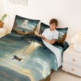 thumbnail image 3 of jejeloiu Western Cowboy Desert Full Size Sheets Kids,Fantasy Western Adventure Bed Sheets For Boy,4-Piece, 3 of 6