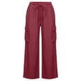 thumbnail image 7 of Axiiglly Women's Pants Casual High Waist Stretchy Pants Solid Color Work Out Trousers Gifts for Women S-2XL, 7 of 7