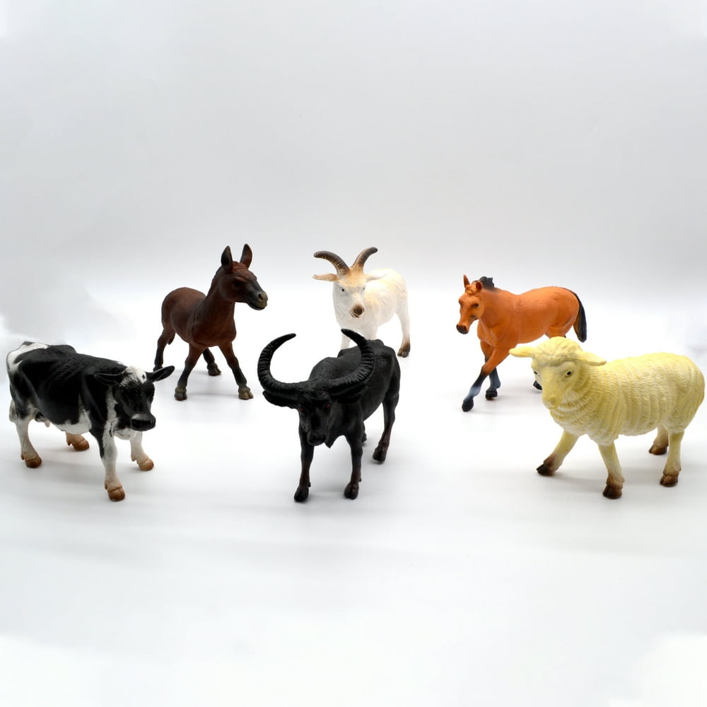 Farm Animals Plastic Animal Figurine Toys Play Set6 inch Realistic PVC
