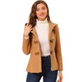thumbnail image 1 of Chaquetón con capucha y bolsillos profundos con cremallera delantera corta tipo trenca para mujer marrón L, 1 of 6