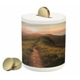 thumbnail image 1 of Adventure Piggy Bank, Photograph of Road on a Cliff Leading to the Sun Trekking Course Nature Image, Ceramic Coin Bank Money Box for Cash Saving, 3.6" X 3.2", Fern Green, by Ambesonne, 1 of 4